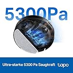 Tapo RV20 Max Plus Saugroboter mit Wischfunktion und automatischer Absaugstation, 5300Pa Ultra-Starke Saugkraft, 83 mm Ultra-schlank, kompatibel mit Alexa & Google Assistant Sprachsteuerung, App – Bild 3