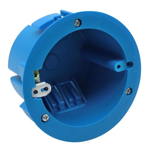XGGYA 4'' Old Work Round Electrical Box，18 Cubic Inches Outlet Box，1-Gang PVC Round Ceiling Electrical Box for Old Work,Blue,ETL Listed(1 Pack)