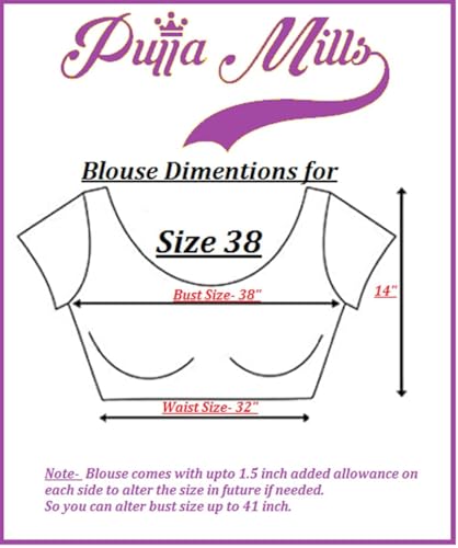 Pujia Mills Women's Embroidery Handwork Sequence Work Necklace Design Readymade Blouse