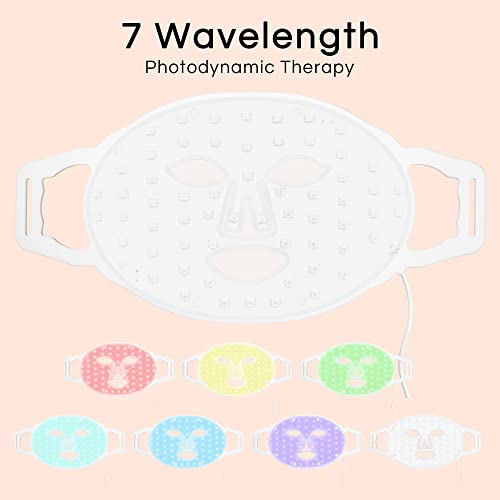 Dr.bioled Led Face Mask Light Therapy, 7 Colors Gene Biology Led Light Therapy For Face, Rechargeable & Bendable Silicone Led Photon Facial Skin Care Mask #TOP1