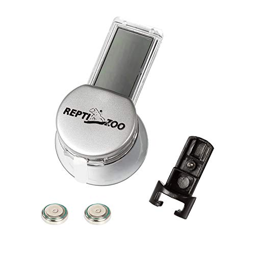 Repti Zoo Reptile Thermometer Hygrometer With Suction Cup, Digital Thermometer Hygrometer For Reptile Rearing Box Terrarium Tank Bearded Dragon, Temperature & Humidity Gauge Fahrenheit (℉) #TOP2