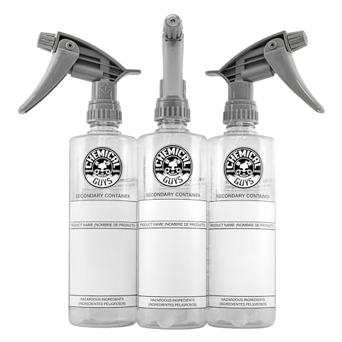 Chemical Guys ACC138 Secondary Container Dilution Bottle with Heavy Duty Sprayer, 16 oz, 3 Pack