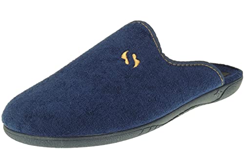 Calzados Romero. 0996 Zapatillas de Hombre También en Tallas Grandes hasta la 50 para Hombre Chinela Inyectada Piso de Goma. Azul Talla 48