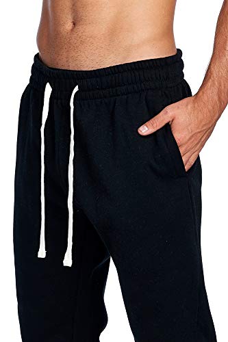 Image of ProGo Men's Casual Jogger Sweatpants Basic Fleece Marled Jogger Pant Elastic Waist