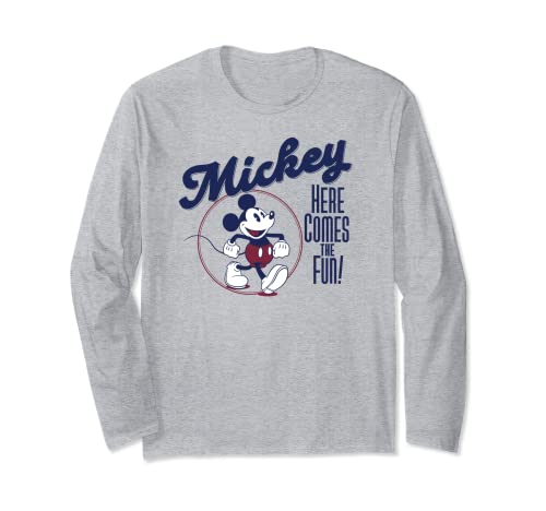 T-shirt Mickey Mouse Disney vintage à manches longues pour homme et femme en coton retro