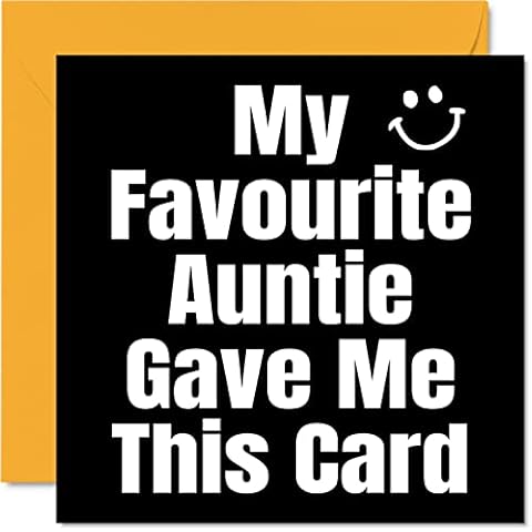 Stuff4 Funny Birthday Cards for Niece Nephew - My Favourite Auntie - Joke Happy Birthday Card for Nephew Niece from Auntie Aunt Aunty, Birthday Gifts, 5.7 x 5.7 Inch Humor Greeting Cards Gift Cover