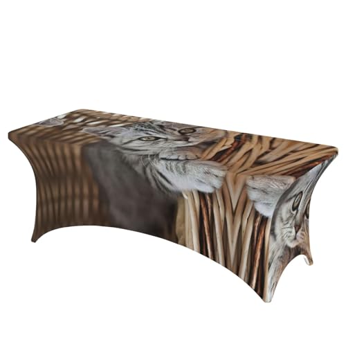 Housse de table extensible drapée chat EdWal sans repassage - 2
