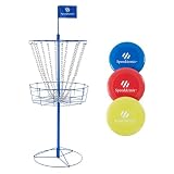 SpeedArmis Disc Golf Basket Targets - Portable Golf Baskets with Heavy Duty 12 Double Steel Chains, Come with 3pcs Discs