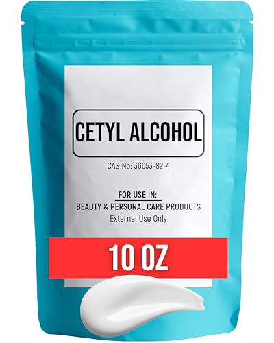 Magnum Solace Cetyl Alcohol for Body Butter, DIY Lotions, Creams, Conditioners - Thickener and Emollient - White Granules (10 oz)