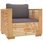 Lounge-Set Teakholz 5-teilig Dunkelgrau