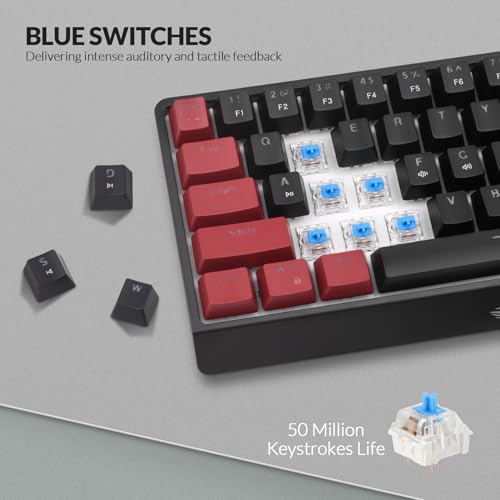 Teclado mecánico gamer Rii RK806 60% USB-C miniatura 3