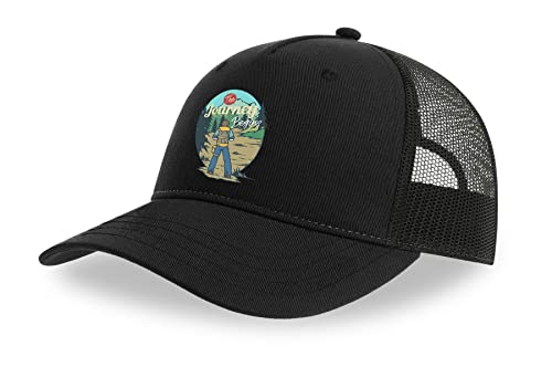 Casquette de camionneur anti-chaleur en coton filet noir pour rando