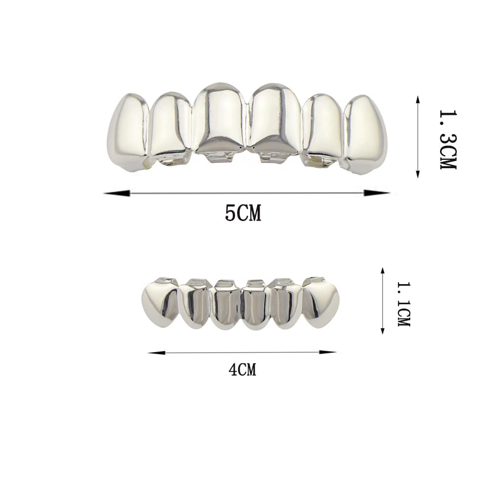 Qiwenr Hip Hop Teeth Grills, Rapper Braces, Bottom Grills, Hip Hop Custom Fit Polished Teeth Grillz - Image 2