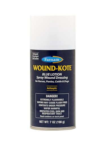 Farnam Wound-Kote Blue Lotion Spray Horse Wound Care for use on H...
