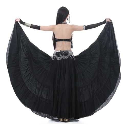Jupe de danse orientale ample et virevoltante à taille élastique ajustable