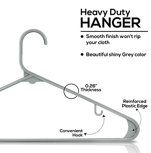 image for Utopia Home Plastic Hangers 20 Pack - Clothes Hanger with Hooks - Dura