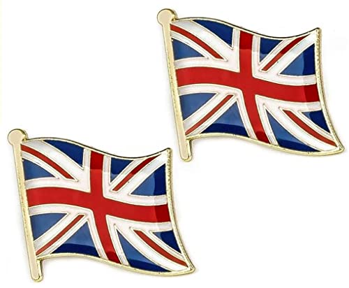 Broche de bandera de Reino Unido, 2 unidades, Metal