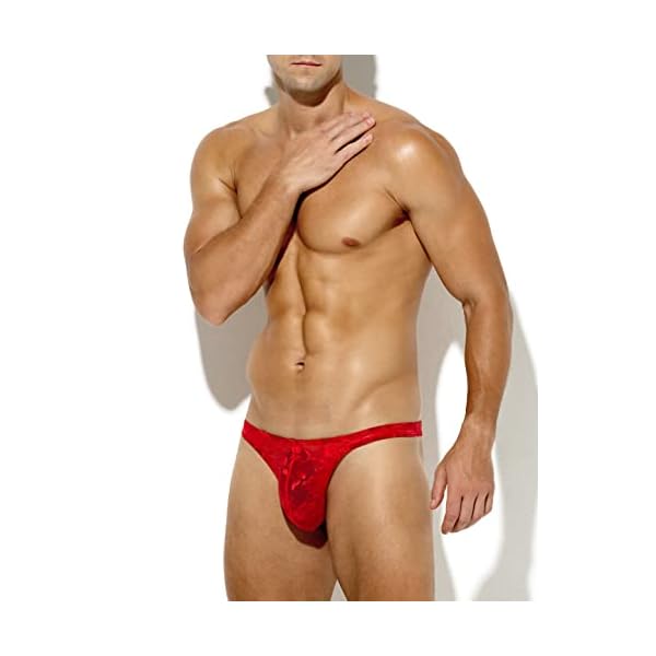 Casey Kevin Herren G-String Slips Spitze Transparent Sexy Low Rise String Tanga Unterwäsche Weich und Atmubgsaktiven Unterhose Bikini Höschen – Bild 4
