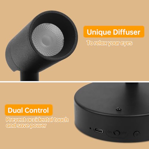 Dehobo Spot LED Sans Fil Rechargeable 4000 mAh – Applique Murale Intérieure Rechargeable Avec Minuterie et Trois Couleurs, Intensité Réglable – Rotation à 350°, Pour les Plantes, Lot de 2 – vue 6
