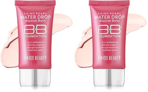 Image of Swiss Beauty Matte Shiny Pearl Water Drop Blemish Long Lasting Balm BB Lightweight, Liquid Foundation, Face Makeup, Shade-02, 40ml (Pack of 2)