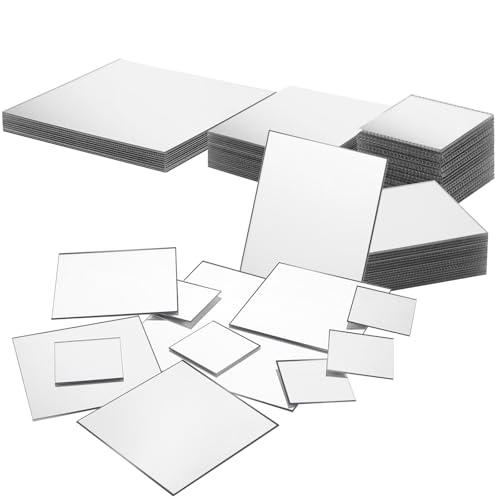 Square Mirror Tiles, 50 Pieces Mini Size Acrylic Mirror Adhesive Small Square for Craft Mirrors Tiles Acrylic Wall Stickers for Wall Table Decor Mirrors Decals Peel and Stick for DIY Supplies Home