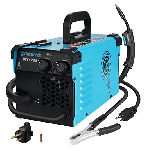 DURATECH 125A MIG Welder, 120V Flux Core Welder Gasless Welding Kit with Wire Feed, Welding Gun and 15A to 20A Plug Adapter, Portable Welding Machine IGBT Inverter Welder for DIY,Home Repair,Small Job