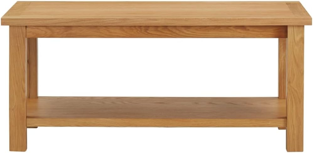 vidaXL Solid Oak Wood Coffee Table Wooden Couch Side End Accent Table for Living Room Home Office Hallway Display Furniture Storage Interior
