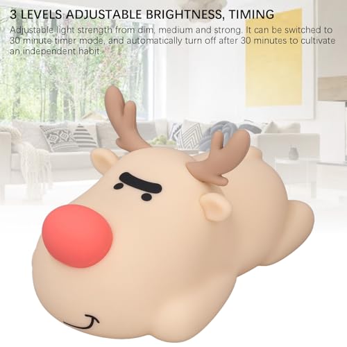 Lámpara de noche infantil con diseño de reno y brillo regulable miniatura 5