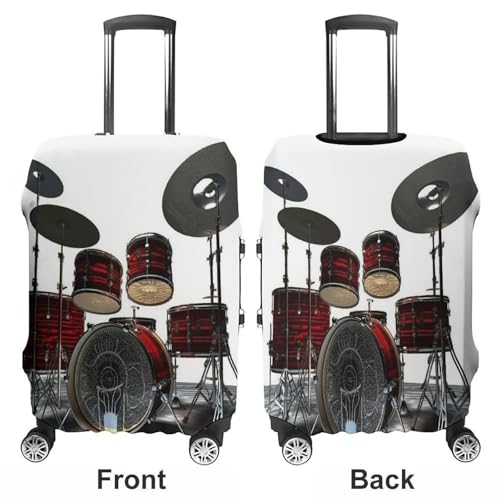 Cool Drum Set Luggage Covers Scratch-Resistant Washable Suitcase Cover Polyester Elastic Travel Baggage Protector for Suitcase Protector Cover S3