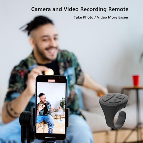 Image of TikTok Scrolling Ring, Bluetooth Camera Remote,Scrolling Ring Remote for TikTok iPhone Facebook YouTube Instagram Android Phone, Fingertip Wireless Scroller Page Turner (Black Single Ring)