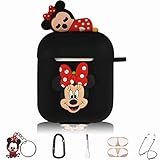Minnie Cute Cartoon Silicone Case Skin for Apple Airpod 2 and 1,9 in 1 Accessories Set Protective Co