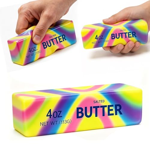 Slow Rising Butter Toy,Squishy Butter Stick Cute Sensory Fidget Gadget, Soft Anxiety Relief with Wet Rebound, Squeeze & Squish Stress Reliever (Yellow)