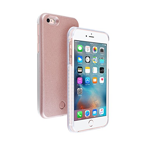 Kobra Selfie Lighting Case for iPhone 6 Plus - Light Up Flash Case - Great Selfies at Night-Cell Phone Case with LED - Protecting Cover Against Scratches & Bumps - Rose Gold