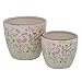 Produktbild 2 x Pflanztopf Rosalie, Floral, Steingut, Crackle, Höhe 12-14 cm, Landhaus, Blumen