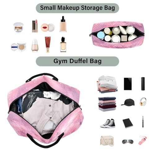 Weekender Bags Travel Duffel Gym Bag Cannabis Leaves Nebula Carry on Overnight Tote Bag with Toiletry Bag for Airplane Travel Trip Gym Yoga4