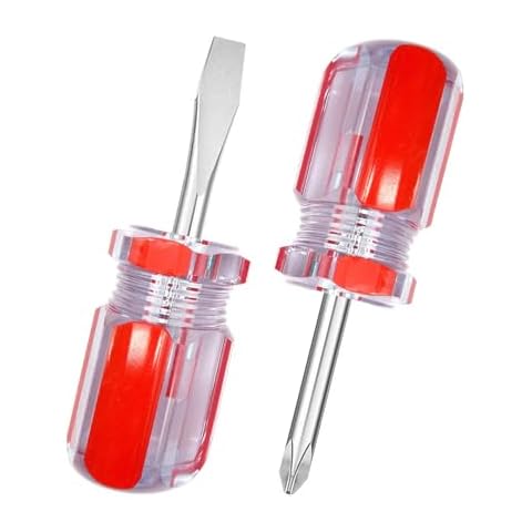 Buspoll Stubby screwdriver, Small screwdriver, flat/Phillips/short screwdriver(6x38mm) Cover