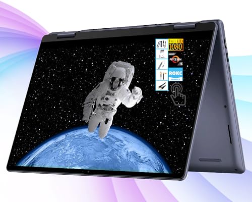 Image of Dell Inspiron 14 inch 2-in-1 FHD Touchscreen 2025 Upgraded Laptop Computer | AMD Ryzen 5 6-Core (Beat i7-12650H)| 64GB DDR5 RAM|2TB SSD+128GB Portable SSD| Backlit KB| FP Reader| Windows 11| RK Bundle