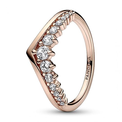 Pandora Timeless Timeless Wish Floating Pavé 14k rose gold-plated ring with clear cubic zirconia, 50