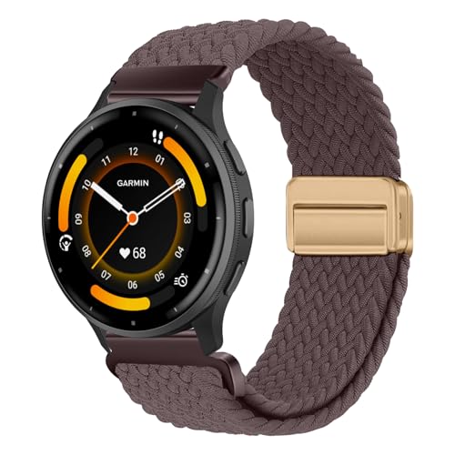 [KeeFos] 22mm �o���h Garmin Venu 4 45mm/Venu 3 45mm/2/Forerunner 570 47mm/265/255/Vivoactive 4/Active�Ή� �����o���h �i�C�����f�� ���C�o�b�N�� �}�O�l�b�g���o