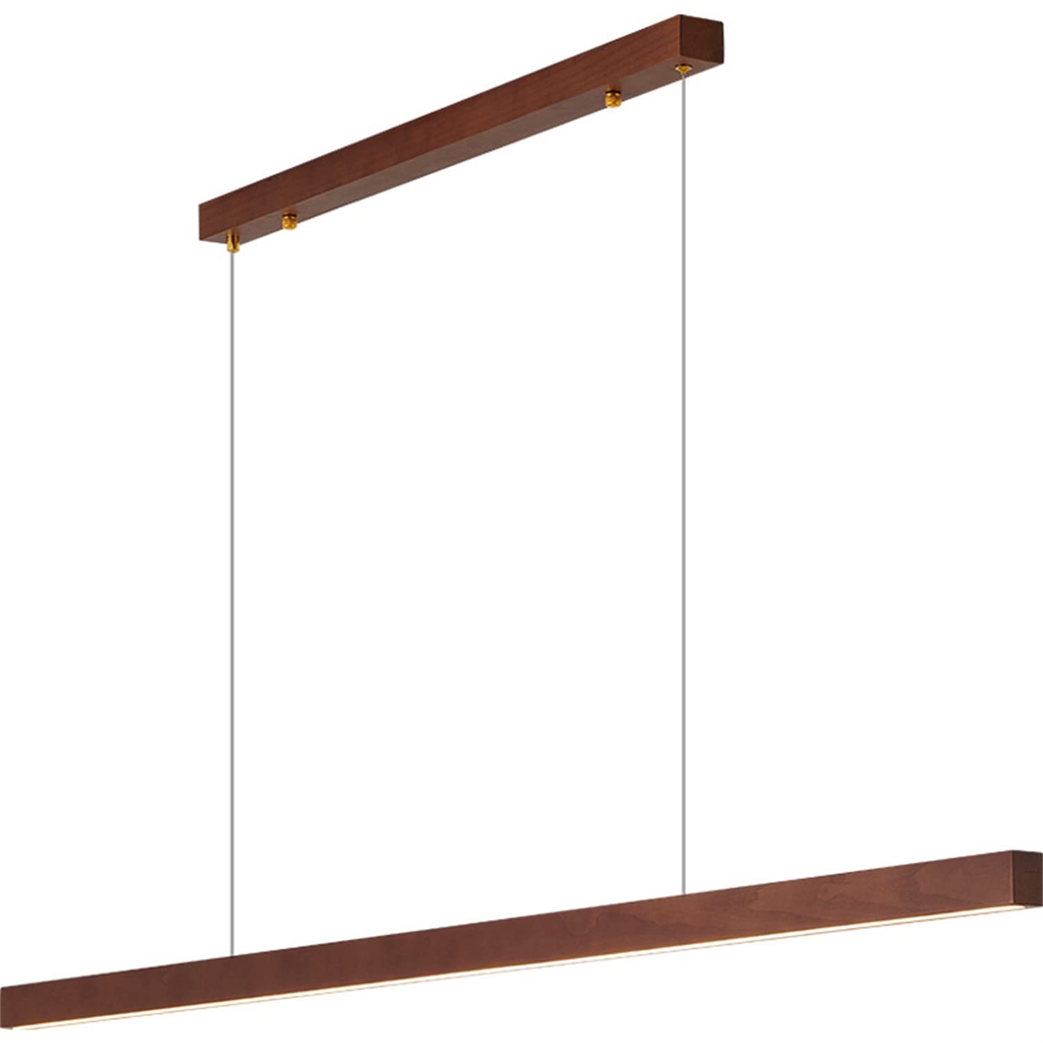 LYMSXAZOU Modern LED Dimmable Wood Linear Pendant Light for Dining Room Kitchen Island Living & Bar 180cm Walnut Hanging Ceiling Fixture