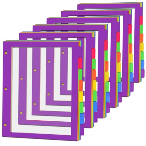 Image of 8Tab Binder Dividers with Tabs, 48PCS /6 Set Letter Size Page Clear Window Dividers for 3 Ring Binder (48)