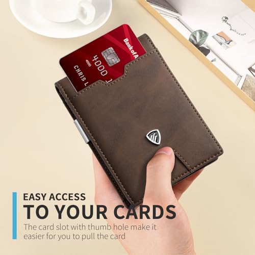 Image of RUNBOX Mens Slim Wallet with Money Clip RFID Blocking Bifold Credit Card Holder for Men with Gift Box