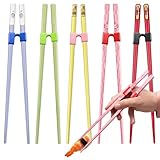 5 Pairs Reusable Training Chopsticks Set, 9.45 Inch Dishwasher Safe Fiberglass Japanese Chopsticks for Beginner, Non-Slip, Easy to Use