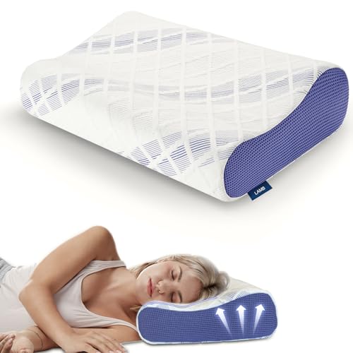 LAMB Nackenkissen kopfkissen，Schlafkissen Memory Foam，Ergonomisches Kissen, Nackenstützkissen für Seiten- und Rückenschläfer, Nackenkissen mit...