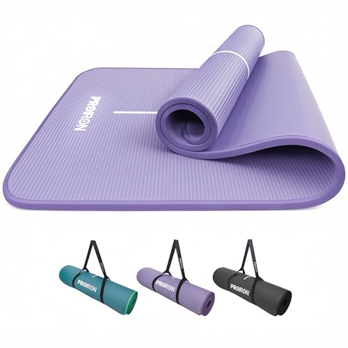 PROIRON Tapis de Yoga Epais 10MM, Antidérapant Tapis d'exercice Fitness, Tapis de Gymnastique pour Yoga Pilates Gym Exercices Sport Camping Voyage, en Mousse...