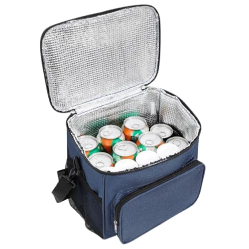 Bolsa Térmica Marmita Lancheira Fitness Trabalho Multuso (AZUL ESCURO)