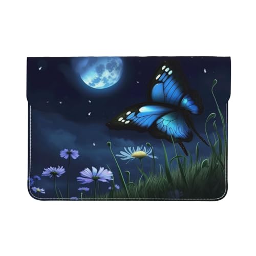 Housse cuir PC portable 13 pouces motif papillon nuit fin