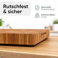 B4K® Schneidebrett aus Eiche Stirnholz 40 × 30 × 4 cm – Ansicht 7