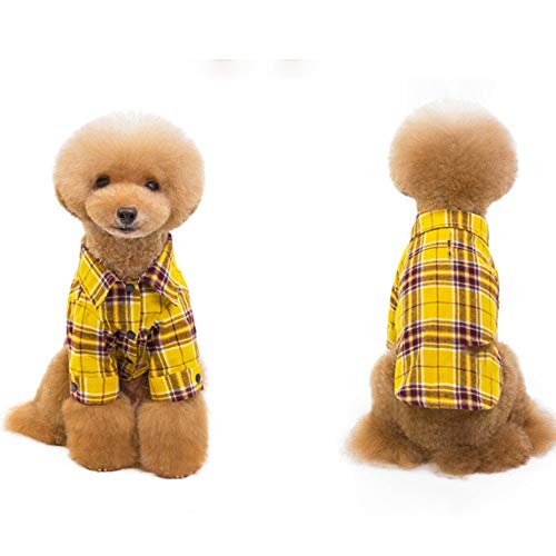 RayMinsino Haustier Freizeit Kariertes Baumwollhemd Haustier Kleidung Teddy Hund Kleidung Hund atmungsaktiv T-Shirt Kleidung Cover