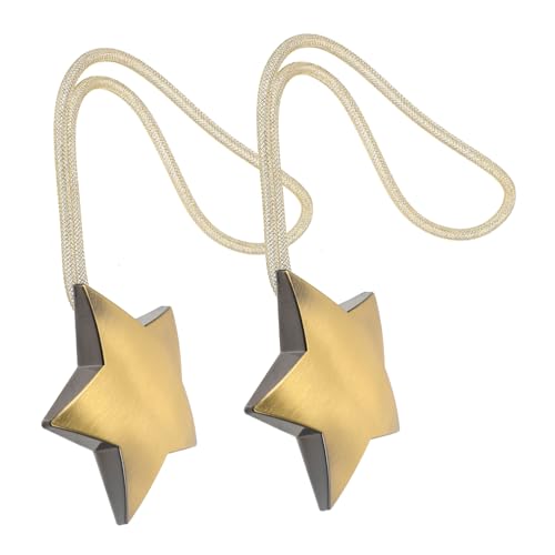 Amosfun 1 Juego Hebilla Magnética para Cortina. Amarrado Magnético Lazos De Cortina Pantalla Ganchos En S Cortinas Opacas Decoración Oro Imanes Armario Poseedor Ojal Neto Aleación 2 Piezas